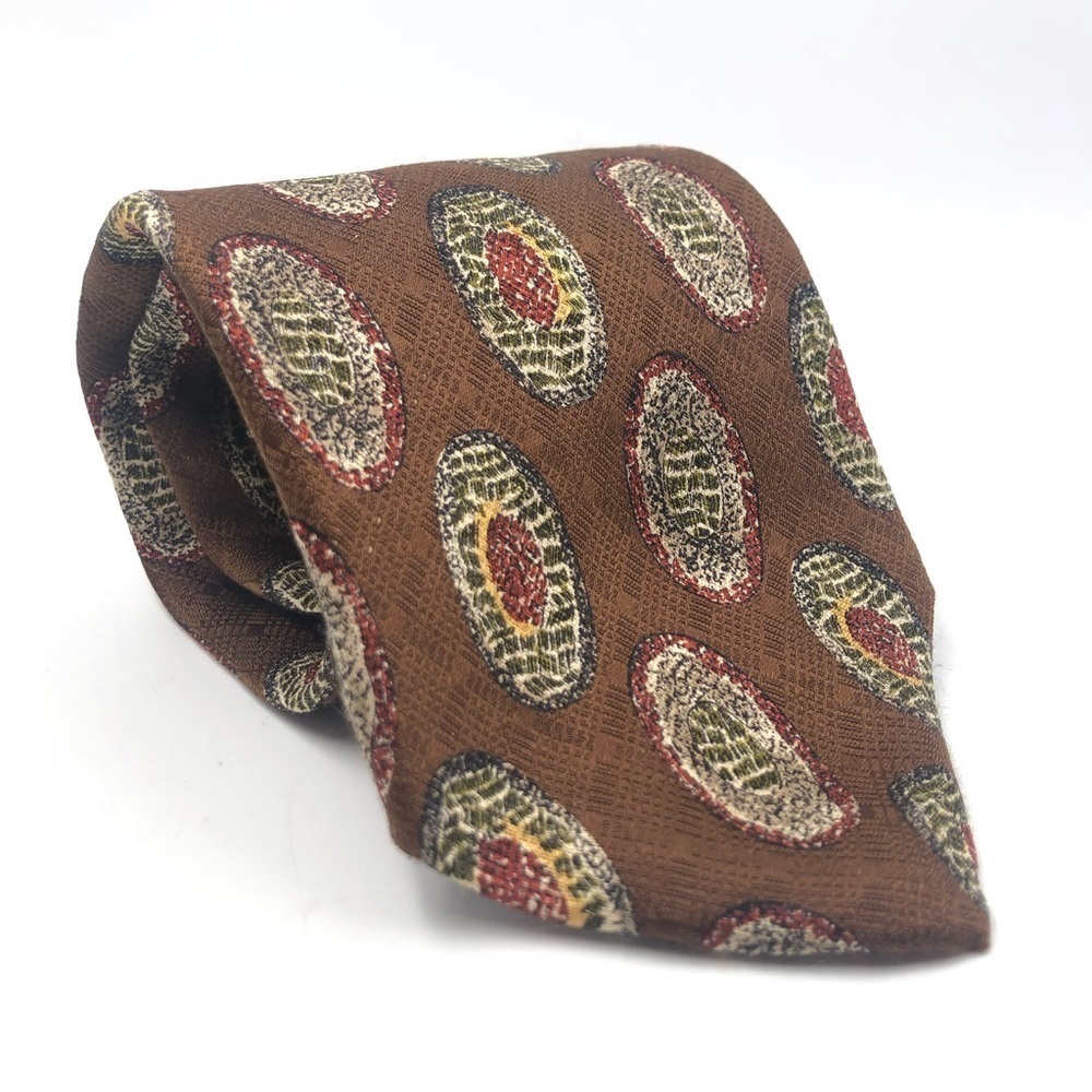 Jos A. Banks Premier Collection Brown 100% Silk - Picture 2 of 8